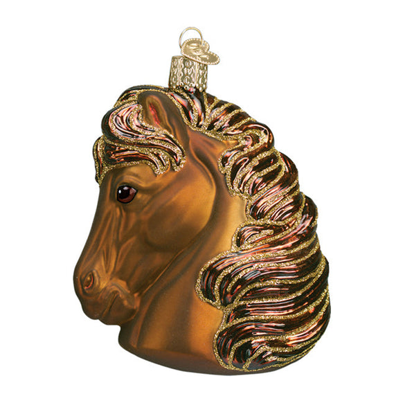 Profile of horse head ornament brown horse