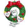 Grey Tabby Cat Wreath Christmas Ornament