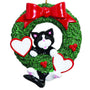 Tuxedo Cat Wreath Christmas Ornament