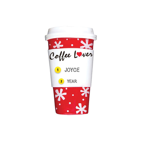 Personalized Coffee Lover Mug Ornament