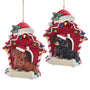 Dachshund in Dog House Christmas Tree Ornament, 2 Assorted, A. Red, B. Black