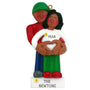 We're Expecting Couple Christmas Tree Ornament, African American Male with Blonde Female