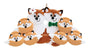 Personalized Fox Family of 8 Ornament