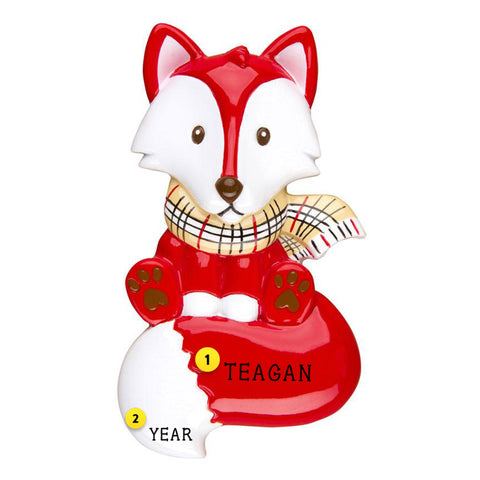Fox Christmas Ornament Personalized