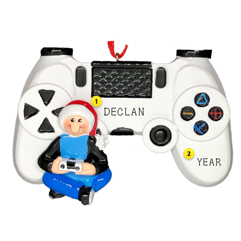 Gaming Ornament Boy with game controller video game Christmas ornament