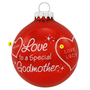 Godmother Glass Christmas Ornament Personalized