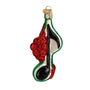 Musical Note Christmas Ornament outlined in green with red bow