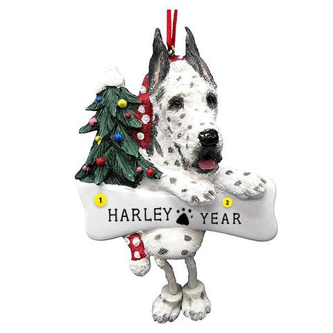 Great Dane Dog Christmas Ornament Harlequin