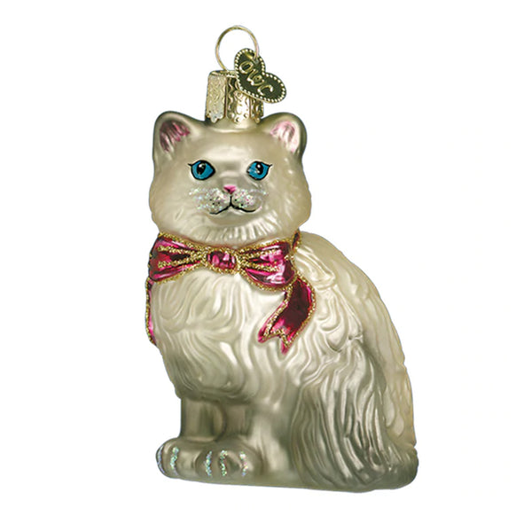 Himalayan Kitty Glass Christmas Ornament 