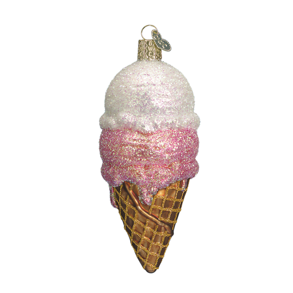 Ice Cream Cone in Waffle Cone Christmas Ornament Old World Christmas