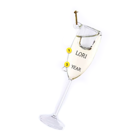 Champagne Glass Ornament For Christmas Tree