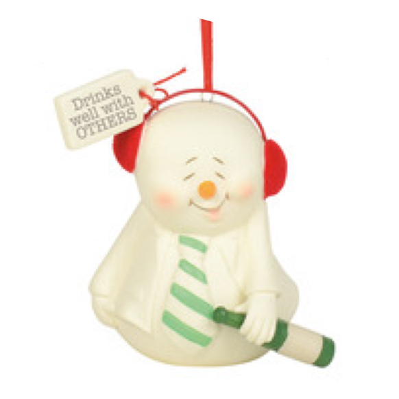 Drinks well with others snowpinion snowman ornament
