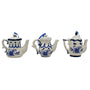 Porcelain Blue Delft Teapot Christmas Tree Ornaments, 3 Assorted