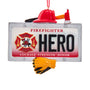 Firefighter Hero License Plate Christmas Tree Ornament