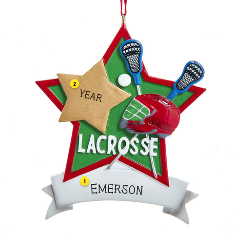 Personalized Lacrosse Star Ornament