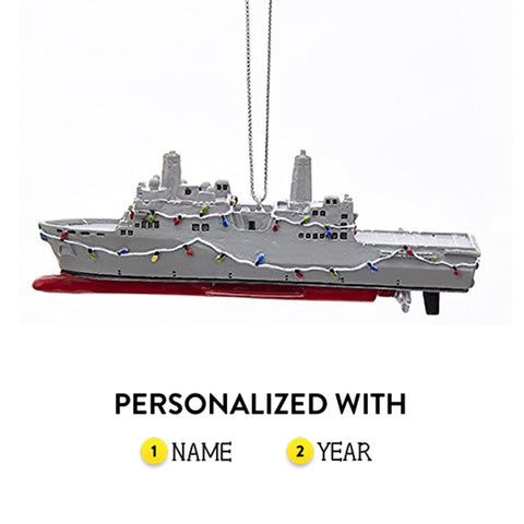 Navy Ship Christmas Ornament