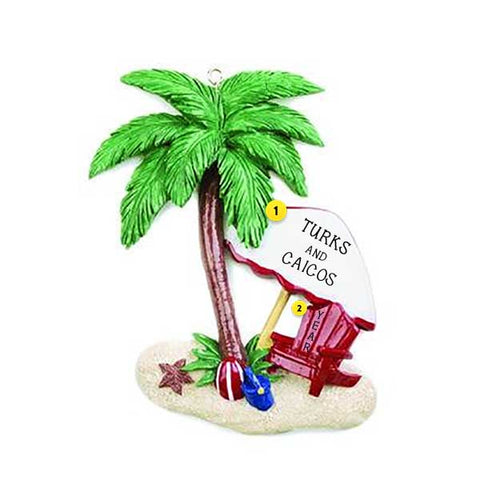 Palm Tree Beach Ornament For Christmas Tree