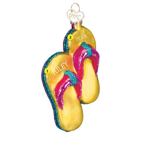 personalized flip flop ornament 