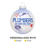 Plumbers Go with the Flow glass bulb ornament