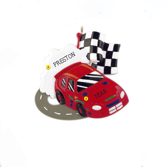 Personalized Race Car Christmas Ornament