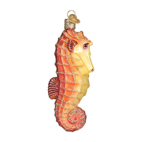 Orange Tone Seahorse Ornament