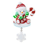 Snowman with Candy Cane Christmas Ornament