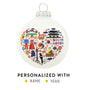 South Korea Christmas Ornament Glass Personalized