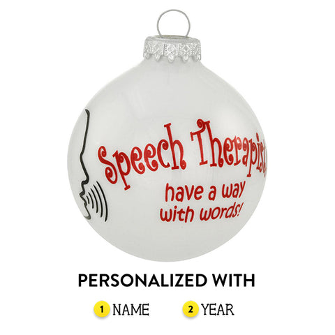 Personalized Speech Therapist Glass Bulb Ornament