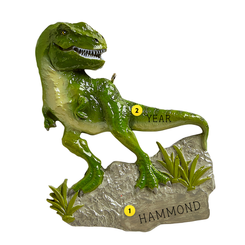 T-Rex Dinosaur Christmas Ornament Personalized