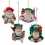 International Santa Christmas Tree Ornaments, 4 assorted, Italy, England, Germany, Ireland 