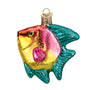 Tropical Angelfish Ornament in pink, yellow and turquoise and orange